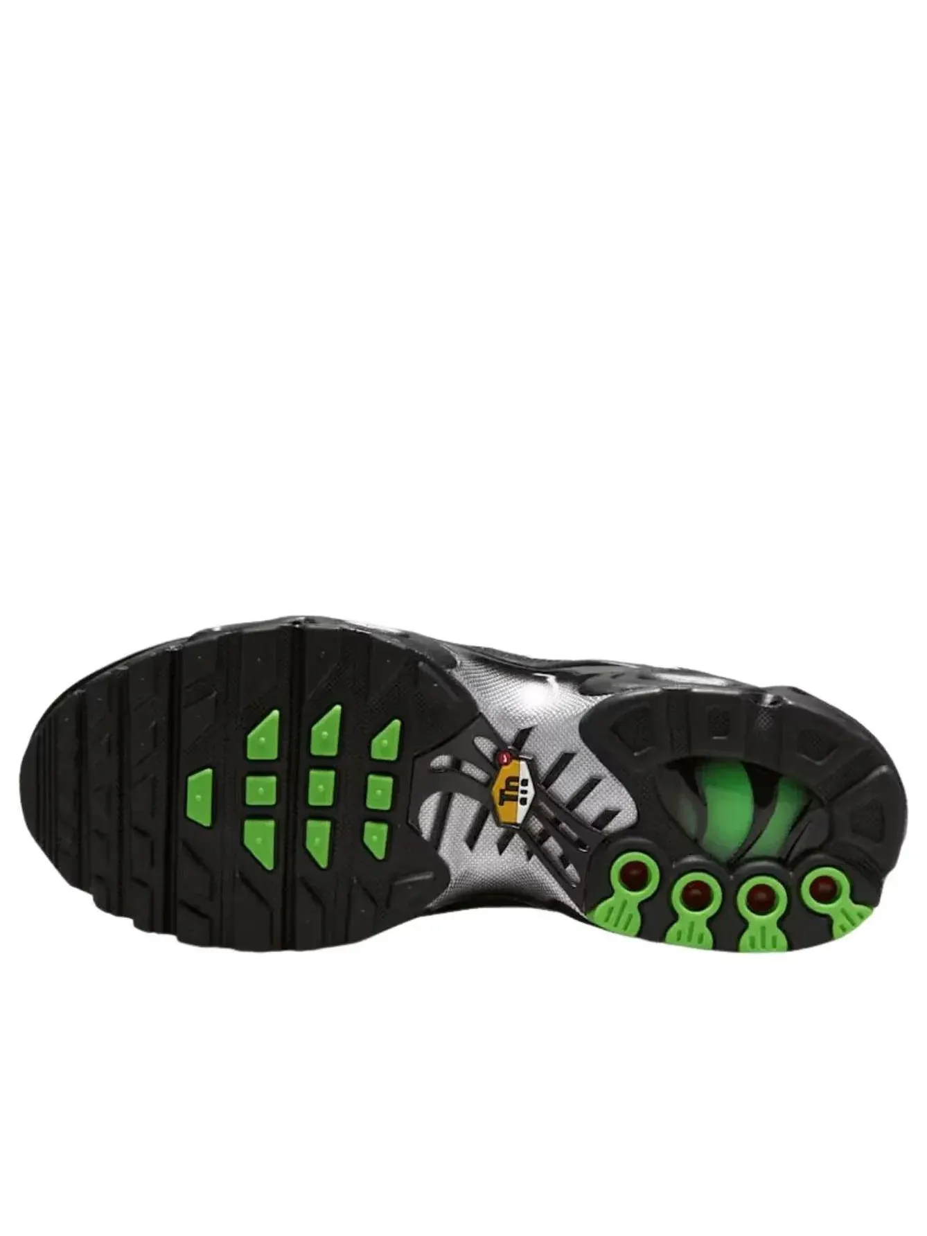 Кроссовки (GS) Nike Air Max Plus 'Black Green Strike Metallic Silver' — изображение 5 из 6, черный