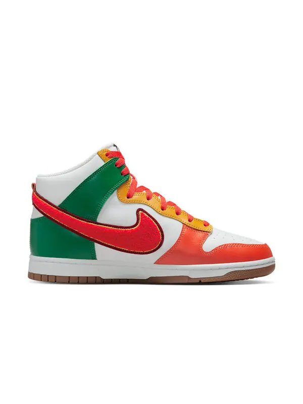 Кроссовки данк высокие Nike — изображение 2 из 4, белый/красный/зеленый