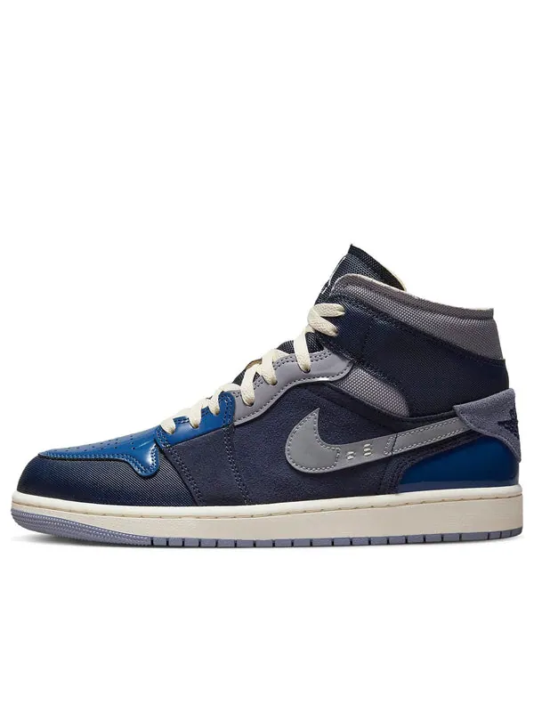 Кроссовки 1 mid se craft 'inside out - obsidian' Air Jordan — изображение 1 из 4, синий//белый