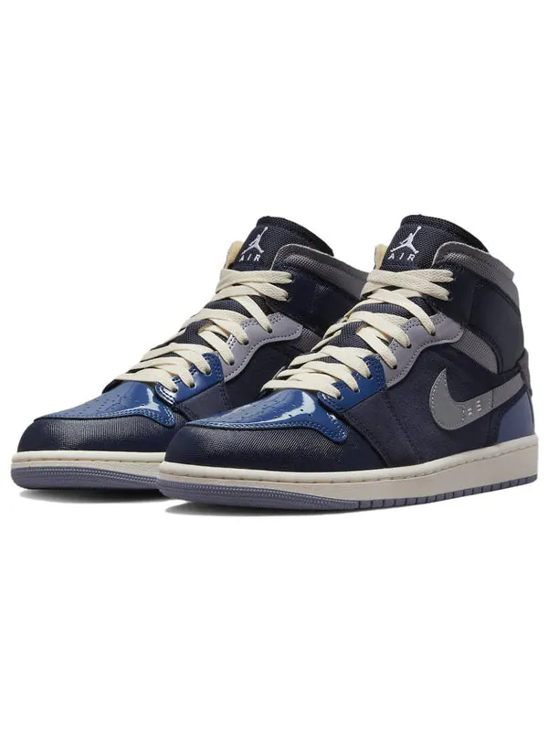 Кроссовки 1 mid se craft 'inside out - obsidian' Air Jordan — изображение 3 из 4, синий//белый