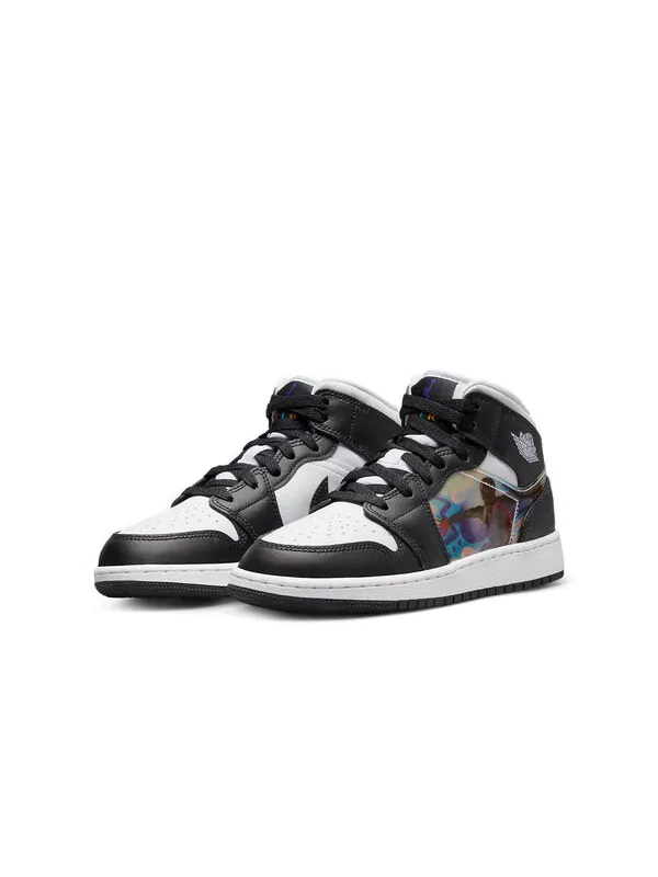 Кроссовки 1 mid 'hologram' Air Jordan — изображение 3 из 4, черный/белый
