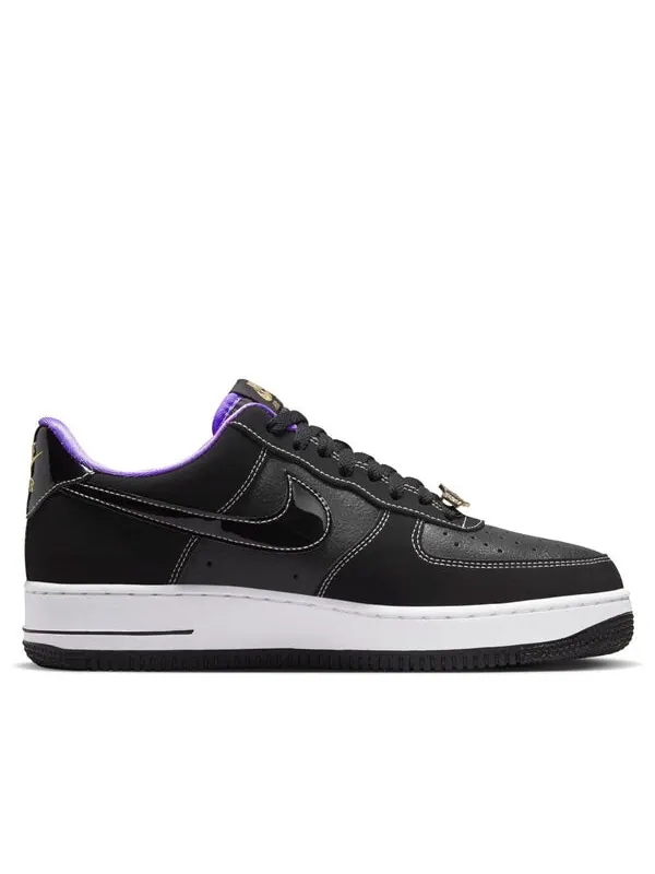 Кроссовки air force 1 low '07 lv8 emb 'world champ - lakers' Nike — изображение 2 из 4, черный/белый/фиолетовый