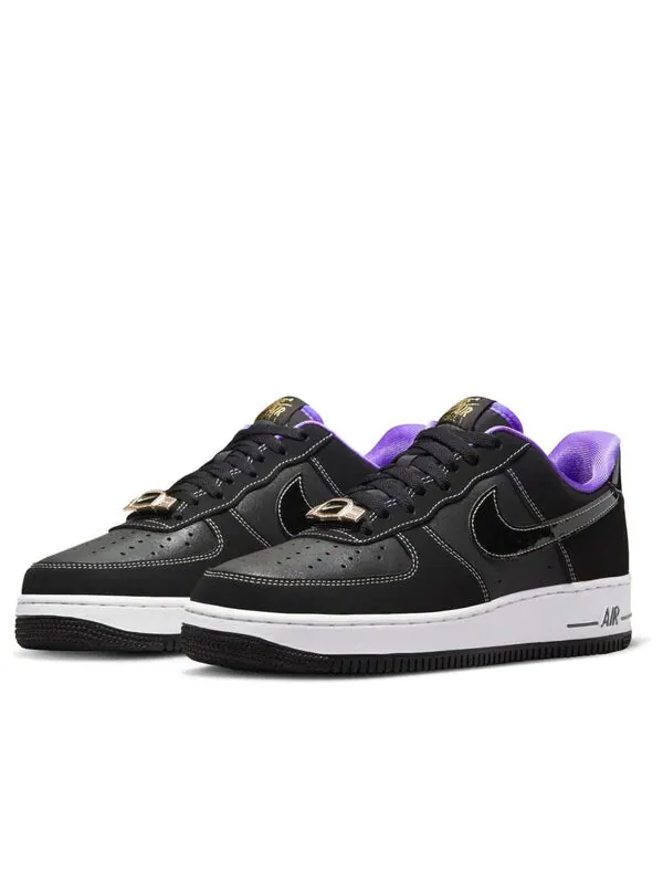 Кроссовки air force 1 low '07 lv8 emb 'world champ - lakers' Nike — изображение 3 из 4, черный/белый/фиолетовый
