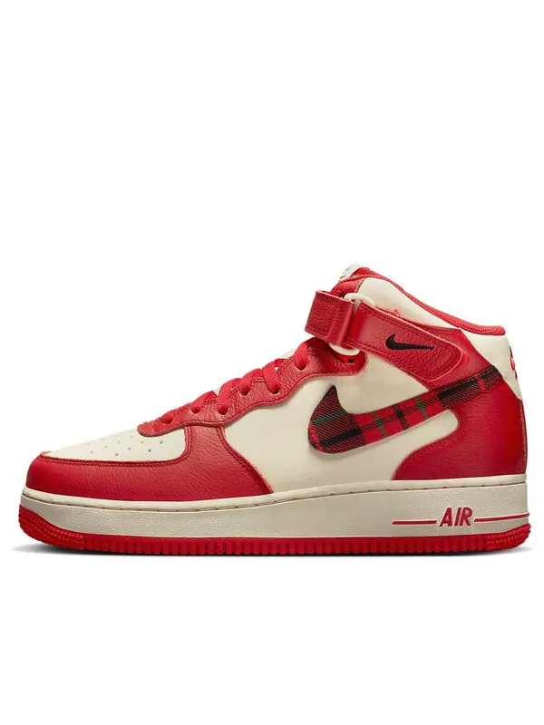 Кроссовки air force 1 mid '07 lx 'red plaid' Nike — изображение 1 из 4, белый, красный