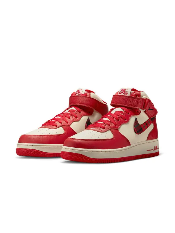 Кроссовки air force 1 mid '07 lx 'red plaid' Nike — изображение 3 из 4, белый, красный