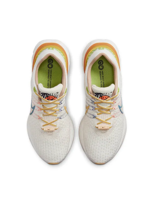 Кроссовки react infinity run flyknit 3 Nike — изображение 4 из 4, белый/белый/желтый/синий