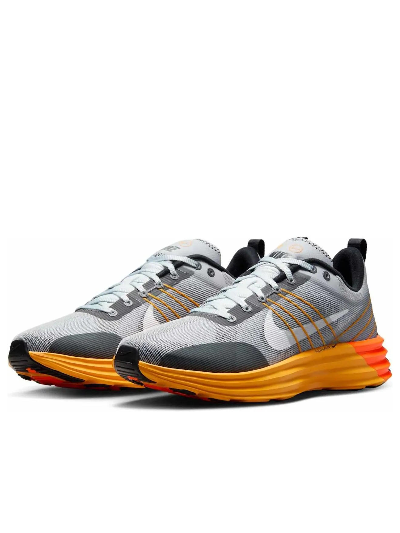 Кроссовки Nike Lunar Roam 'Wolf Grey Total Orange' — изображение 4 из 6, серый