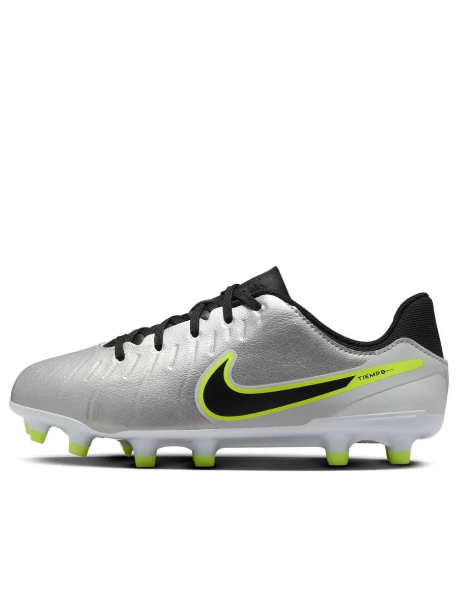 Кроссовки (GS) Nike JR. Tiempo Legend 10 Academy MG 'Metallic Silver Black Volt' — изображение 1 из 5, серебряный