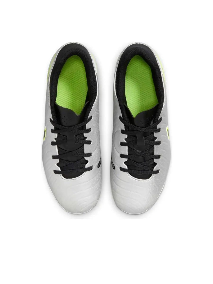 Кроссовки (GS) Nike JR. Tiempo Legend 10 Academy MG 'Metallic Silver Black Volt' — изображение 3 из 5, серебряный