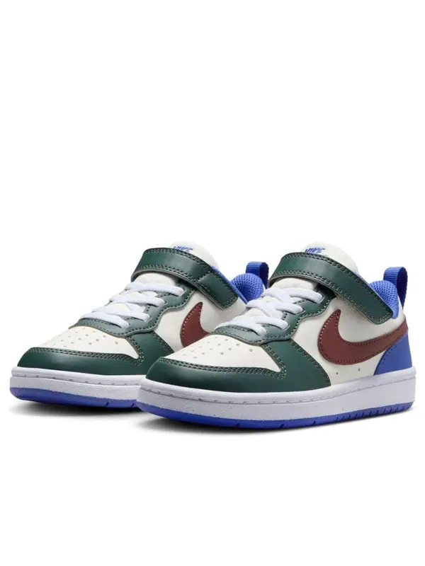 Кроссовки court borough low recraft 'white green brown' Nike — изображение 3 из 4, белый//синий/коричневый