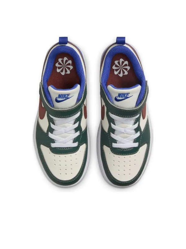 Кроссовки court borough low recraft 'white green brown' Nike — изображение 4 из 4, белый//синий/коричневый