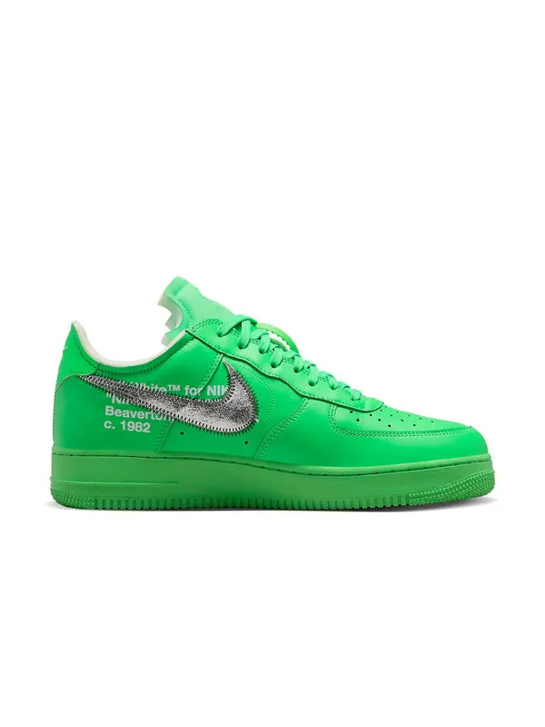 Кроссовки x off white air force 1 low Nike — изображение 2 из 4, зеленый/серебристый