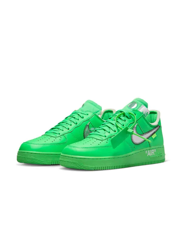 Кроссовки x off white air force 1 low Nike — изображение 3 из 4, зеленый/серебристый