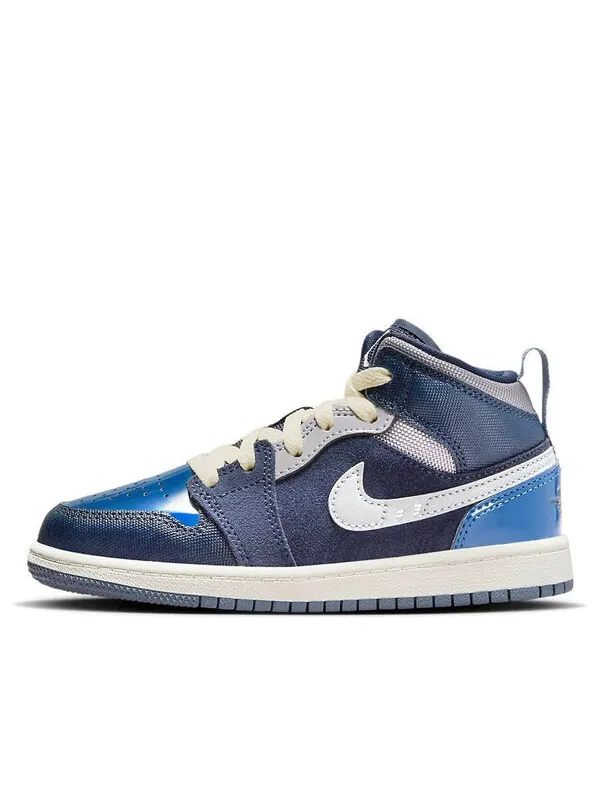 Кроссовки 1 mid se craft 'inside out - obsidian' Air Jordan — изображение 1 из 4, синий//белый