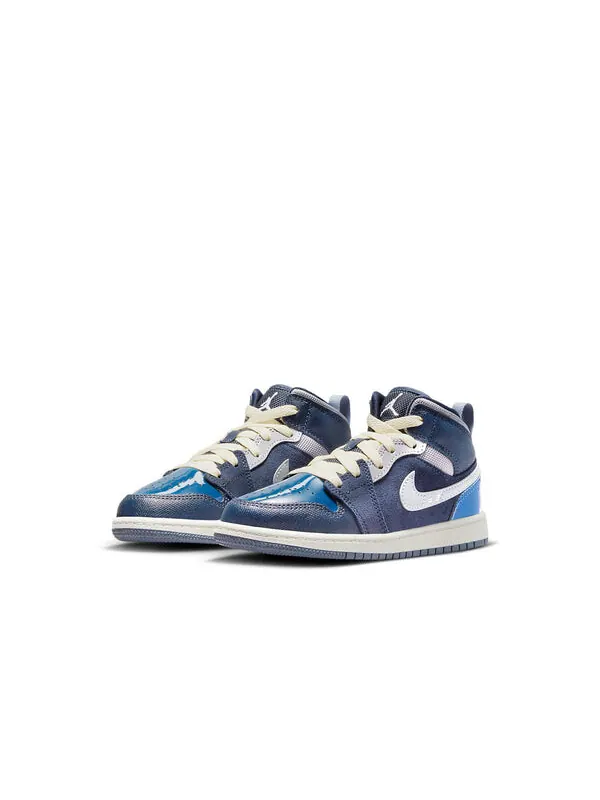 Кроссовки 1 mid se craft 'inside out - obsidian' Air Jordan — изображение 3 из 4, синий//белый
