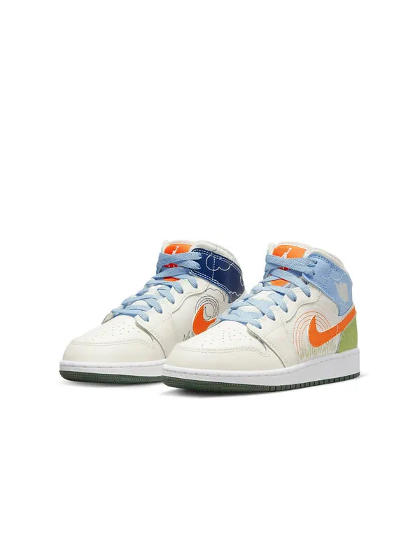 Кроссовки 1 средний размер Air Jordan — изображение 2 из 4, белый/оранжевый