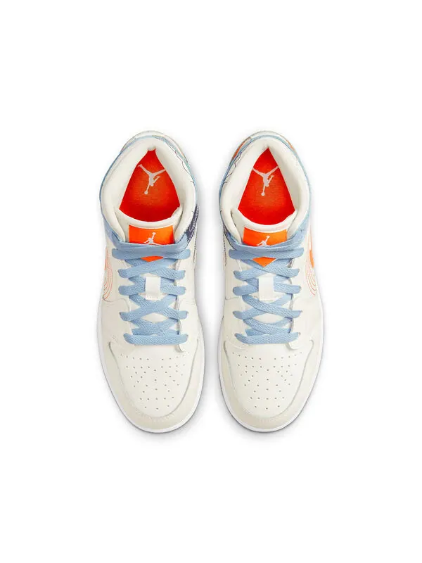 Кроссовки 1 средний размер Air Jordan — изображение 3 из 4, белый/оранжевый