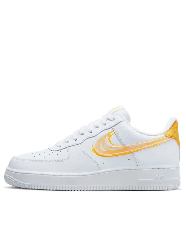 Кроссовки air force 1 '07 'brushstroke - white solar flare' Nike — изображение 1 из 4, белый/оранжевый