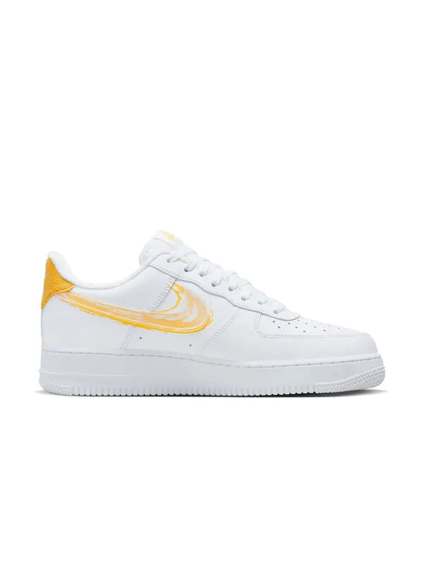 Кроссовки air force 1 '07 'brushstroke - white solar flare' Nike — изображение 2 из 4, белый/оранжевый
