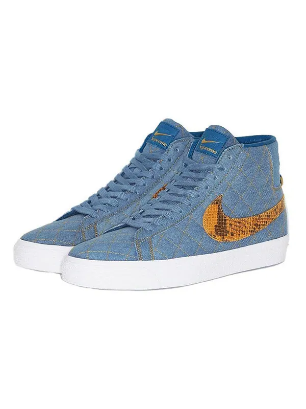 Кроссовки x supreme zoom sb blazer mid qs Nike — изображение 2 из 4, синий/желтый