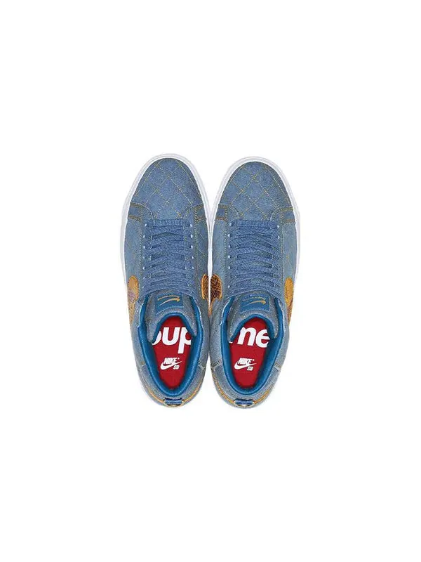 Кроссовки x supreme zoom sb blazer mid qs Nike — изображение 3 из 4, синий/желтый