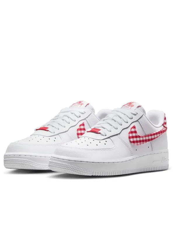Кроссовки air force 1 low '07 essential 'mystic red gingham' Nike — изображение 3 из 4, белый/красный