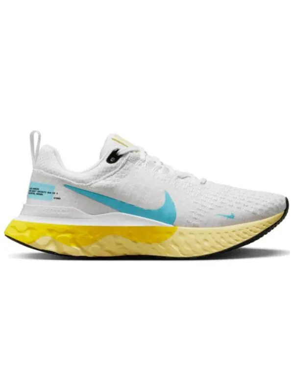 Кроссовки react infinity run flyknit 3 Nike — изображение 2 из 4, белый/синий/желтый