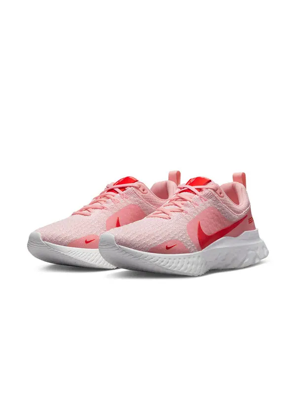 Кроссовки react infinity run flyknit 3 премиум Nike — изображение 3 из 4, розовый белый красный