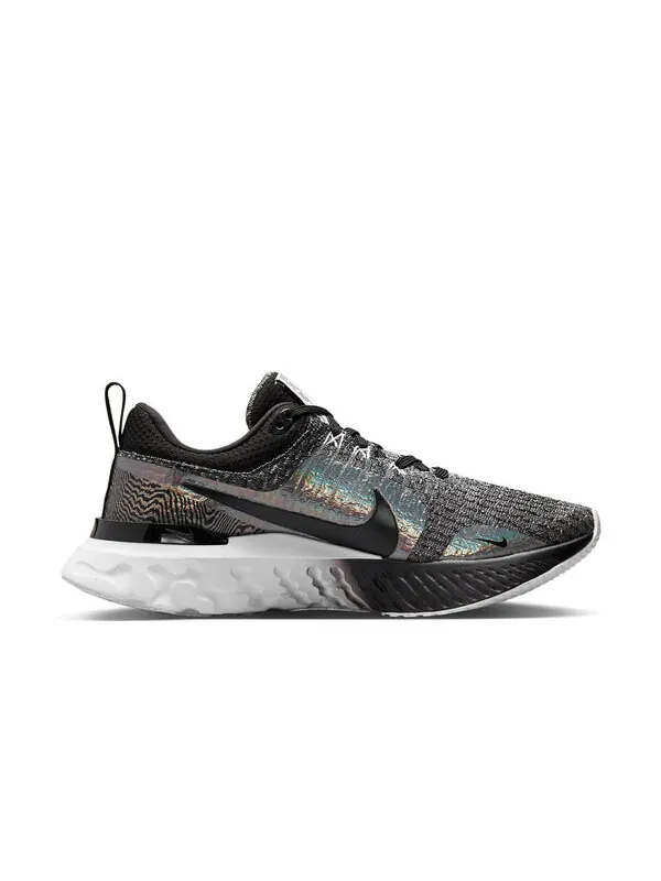 Кроссовки react infinity run flyknit 3 premium 'black zebra iridescent' Nike — изображение 2 из 4, серый