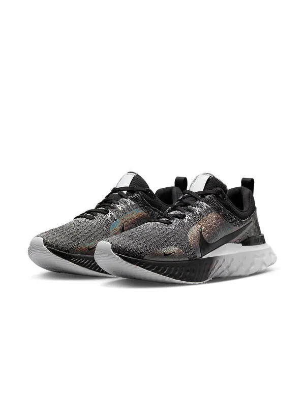 Кроссовки react infinity run flyknit 3 premium 'black zebra iridescent' Nike — изображение 3 из 4, серый