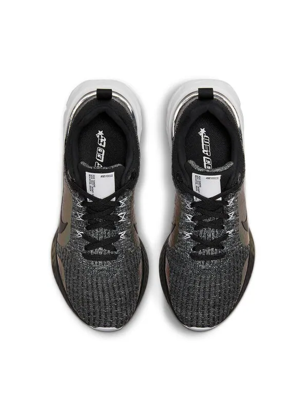 Кроссовки react infinity run flyknit 3 premium 'black zebra iridescent' Nike — изображение 4 из 4, серый