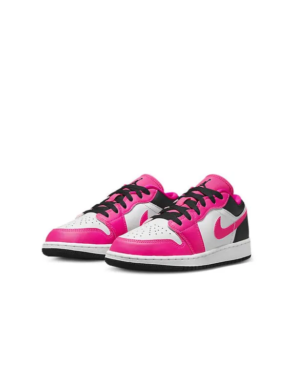 Кроссовки (GS) Air Jordan 1 Low 'Fierce Pink' — изображение 2 из 4, розовый/черный/белый