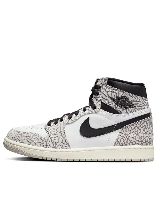Кроссовки 1 retro high og 'white cement' Air Jordan — изображение 1 из 4, серый//черный/белый