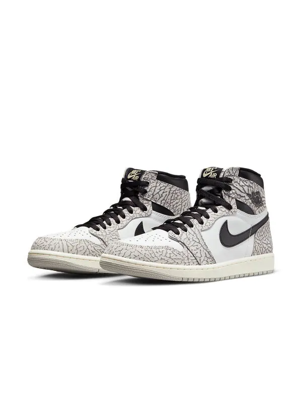 Кроссовки 1 retro high og 'white cement' Air Jordan — изображение 3 из 4, серый//черный/белый