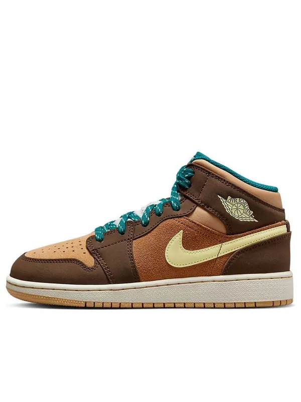 Кроссовки 1 mid 'cacao wow' Air Jordan — изображение 1 из 4, зеленый-коричневый