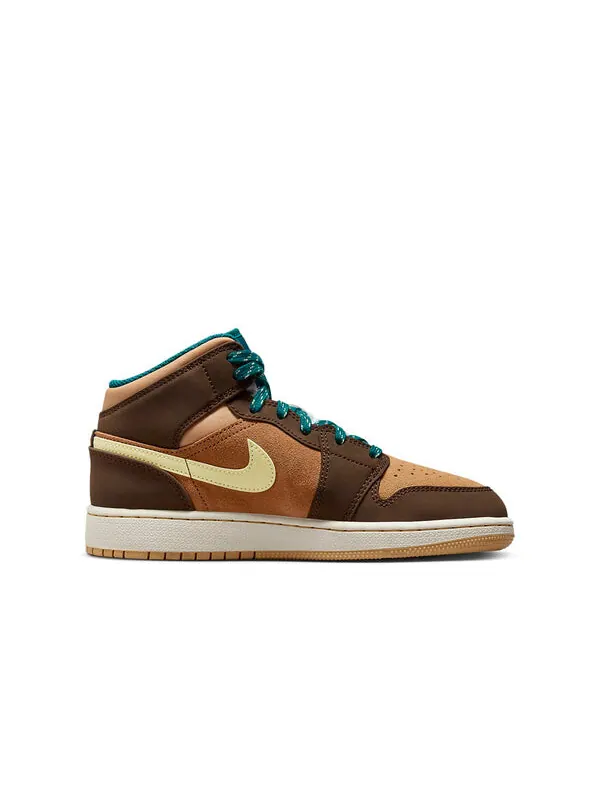 Кроссовки 1 mid 'cacao wow' Air Jordan — изображение 2 из 4, зеленый-коричневый
