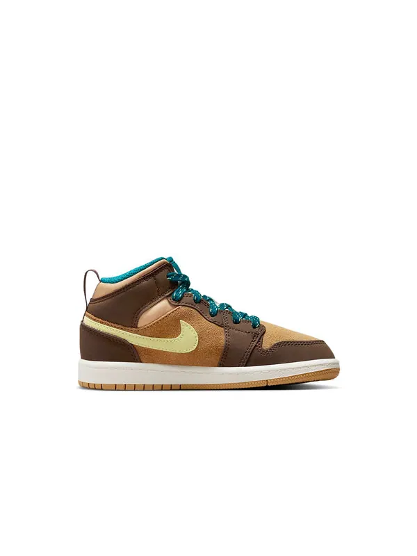 Кроссовки 1 mid se 'cacao wow' Air Jordan — изображение 2 из 4, зеленый/коричневый