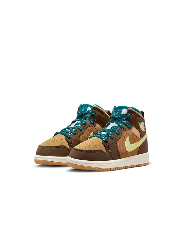 Кроссовки 1 mid se 'cacao wow' Air Jordan — изображение 3 из 4, зеленый/коричневый