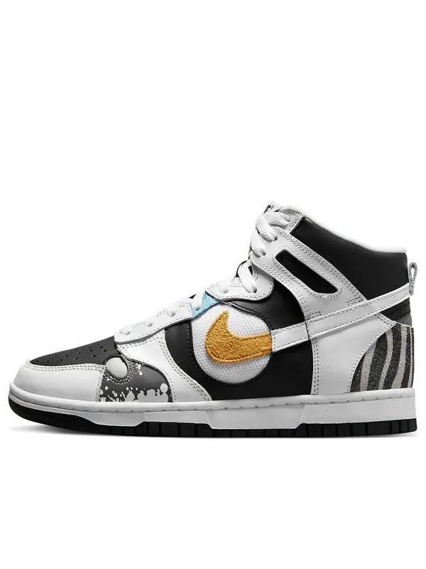 Кроссовки данки высокие lx Nike — изображение 1 из 4, белый/черный/желтый