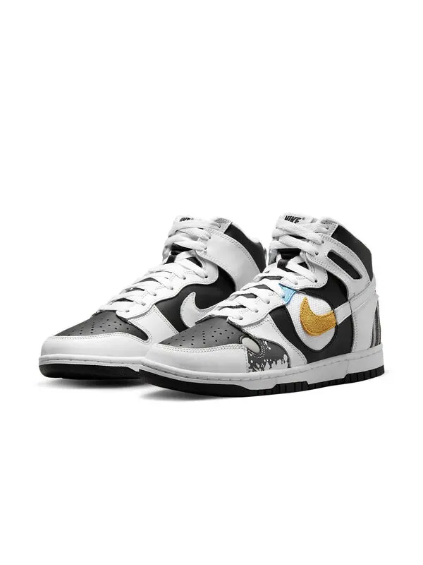 Кроссовки данки высокие lx Nike — изображение 3 из 4, белый/черный/желтый