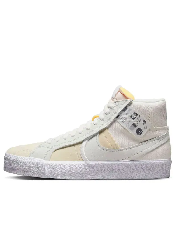 Кроссовки sb blazer mid 'warning label' Nike — изображение 1 из 4, белый/белый