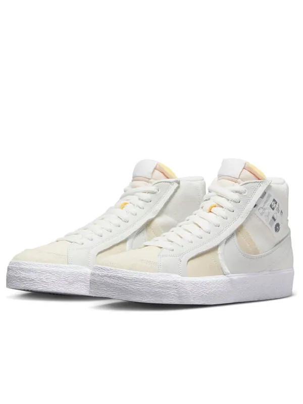 Кроссовки sb blazer mid 'warning label' Nike — изображение 3 из 4, белый/белый