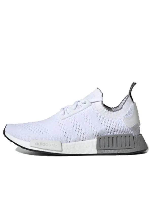 Кроссовки nmd_r1 primeknit Adidas — изображение 1 из 4, белый/серый
