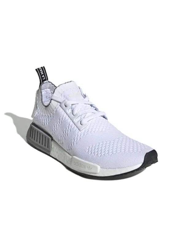 Кроссовки nmd_r1 primeknit Adidas — изображение 3 из 4, белый/серый