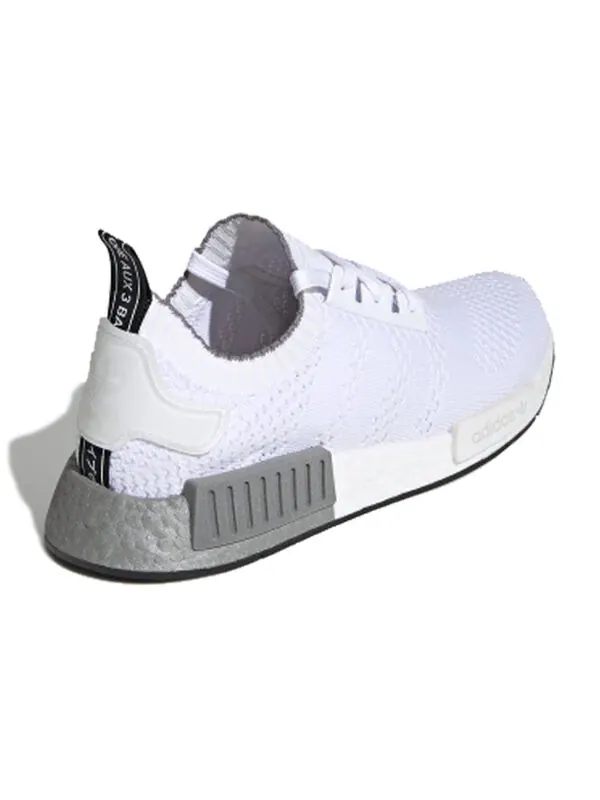 Кроссовки nmd_r1 primeknit Adidas — изображение 4 из 4, белый/серый