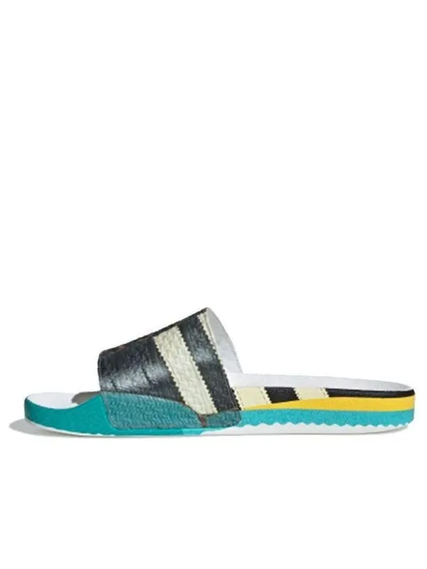 Тапочки x raf simons samba adilette slides 'trompe l'oeil' Adidas — изображение 1 из 4, черный
