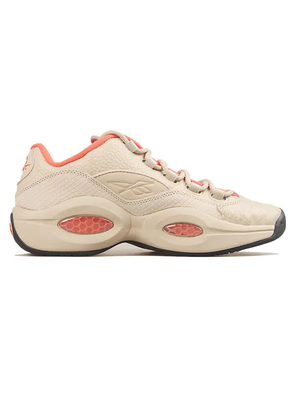Кроссовки question low 'exotic leathers' Reebok — изображение 2 из 4, бежевый