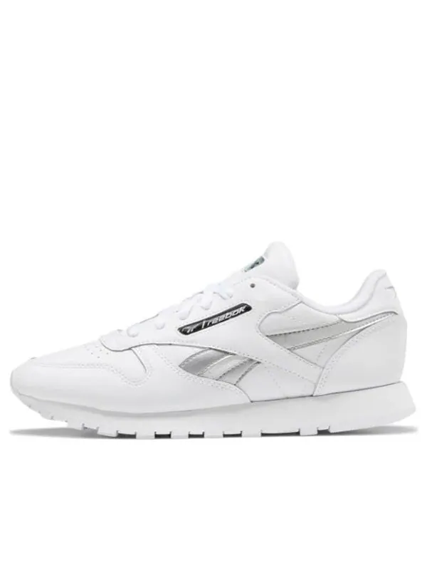 Кроссовки classic leather 'white silver metallic' Reebok — изображение 1 из 4, белый