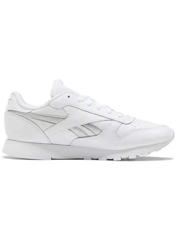 Кроссовки classic leather 'white silver metallic' Reebok — изображение 2 из 4, белый