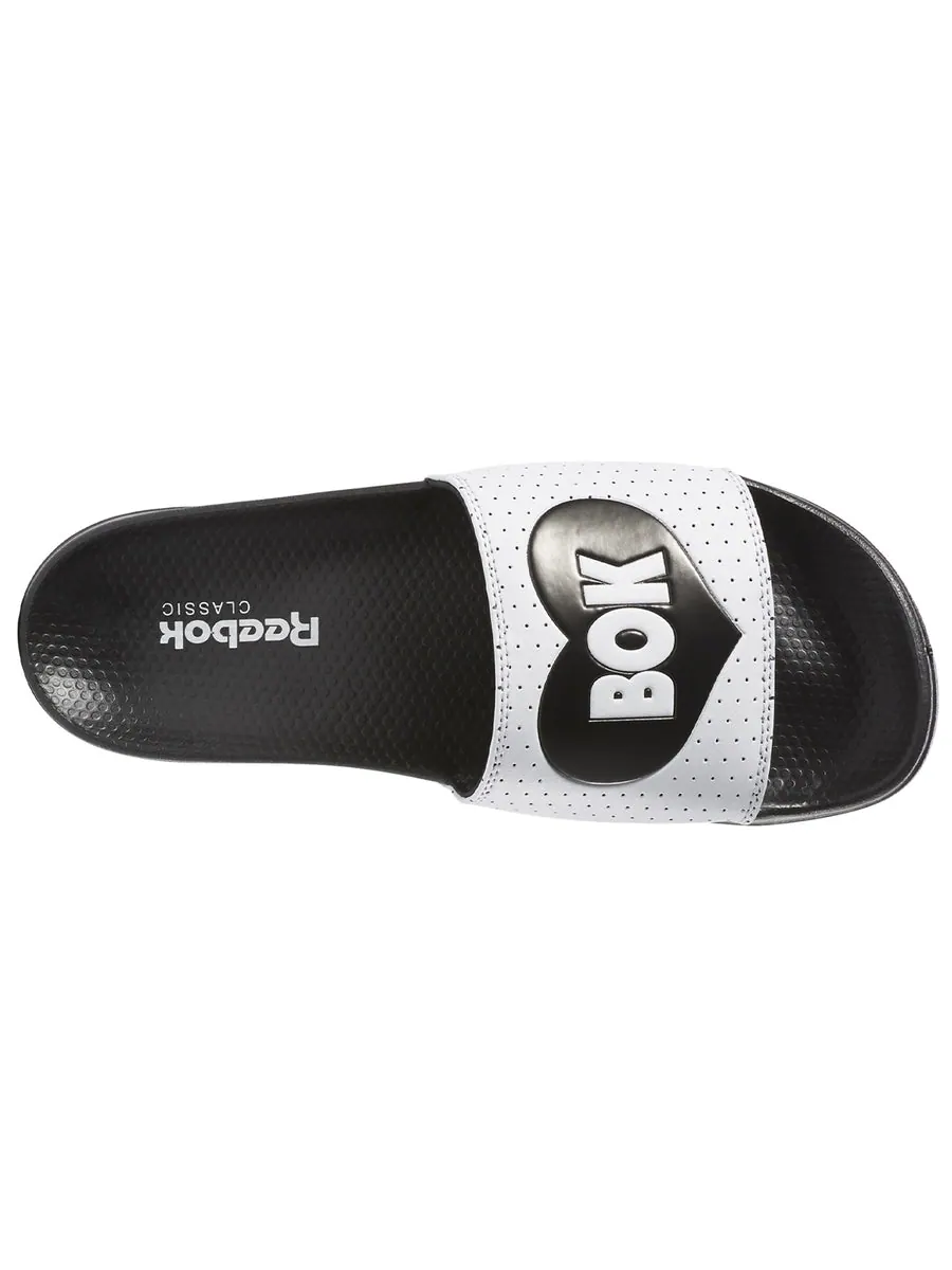 Шлепанцы Reebok Classic Slide Soft Sole Cozy Flat Heel Sports Slippers Black White — изображение 4 из 6, черный